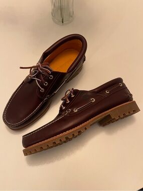 Timberland Men's Burgundy Leather Boat Shoes